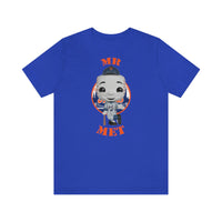 Mr Met New York Mets, Soft Cotton Bella and Canvas Short Sleeve Tee shirt