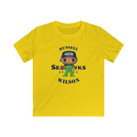 Russell Wilson Seattle Seahawks (Green), Kids Gildan Softstyle Tee Shirt