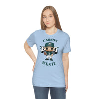 Carson Wentz Philadelphia Eagles (Green Jersey), Soft Cotton Bella and Canvas Short Sleeve Tee shirt