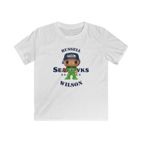 Russell Wilson Seattle Seahawks (Green), Kids Gildan Softstyle Tee Shirt