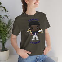 Lemar Jackson Baltimore Ravens, Soft Cotton Bella and Canvas Short Sleeve Tee shirt