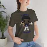 Lemar Jackson Baltimore Ravens, Soft Cotton Bella and Canvas Short Sleeve Tee shirt