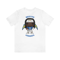 Melvin Gordon L.A Chargers, Soft Cotton Bella and Canvas Short Sleeve Tee shirt