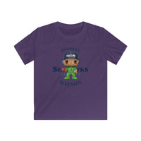 Russell Wilson Seattle Seahawks (Green), Kids Gildan Softstyle Tee Shirt