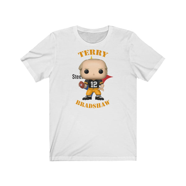 Terry Bradshaw Pittsburgh Steelers (Black), Soft Cotton Bella and Canvas Short Sleeve Tee shirt