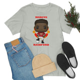 Marcus Rashford Manchester United, Soft Cotton Bella and Canvas Short Sleeve Tee shirt