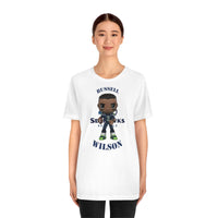 Russell Wilson Seattle Seahawks (Large), Soft Cotton Bella and Canvas Short Sleeve Tee shirt