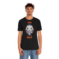 Mr Met New York Mets, Soft Cotton Bella and Canvas Short Sleeve Tee shirt