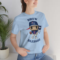 Drew Bledsoe New England Patriots, Soft Cotton Bella and Canvas Short Sleeve Tee shirt