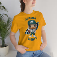 Carson Wentz Philadelphia Eagles (White Jersey), Soft Cotton Bella and Canvas Short Sleeve Tee shirt
