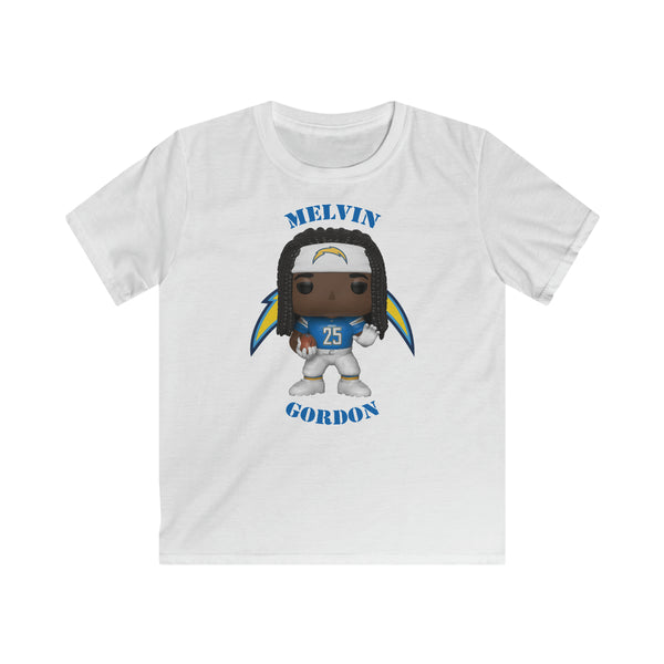 Melvin Gordon L.A Chargers, Kids Gildan Softstyle Tee Shirt