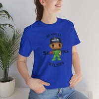 Russell Wilson Seattle Seahawks (Green), Soft Cotton Bella and Canvas Short Sleeve Tee shirt