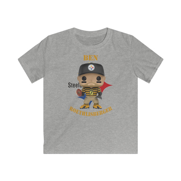 Ben Roethlisberger  Pittsburgh Steelers, Kids Gildan Softstyle Tee Shirt