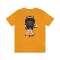 Lemar Jackson Baltimore Ravens, Soft Cotton Bella and Canvas Short Sleeve Tee shirt