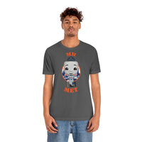 Mr Met New York Mets, Soft Cotton Bella and Canvas Short Sleeve Tee shirt
