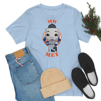 Mr Met New York Mets, Soft Cotton Bella and Canvas Short Sleeve Tee shirt