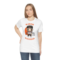 Baker Mayfield Cleveland Browns, Soft Cotton Bella and Canvas Short Sleeve Tee shirt