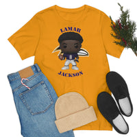 Lemar Jackson Baltimore Ravens, Soft Cotton Bella and Canvas Short Sleeve Tee shirt