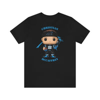 Christian McCaffrey Carolina Panthers, Soft Cotton Bella and Canvas Short Sleeve Tee shirt