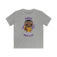 Kobe Bryant L.A Lakers (Yellow), Kids Gildan Softstyle Tee Shirt