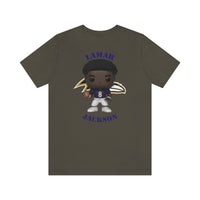 Lemar Jackson Baltimore Ravens, Soft Cotton Bella and Canvas Short Sleeve Tee shirt