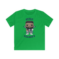 Zeke Elliott Dallas Cowboys (Blue), Kids Gildan Softstyle Tee Shirt