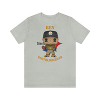 Ben Roethlisberger Pittsburgh Steelers Throwback, Soft Cotton Bella and Canvas Short Sleeve Tee shirt