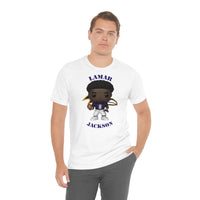 Lemar Jackson Baltimore Ravens, Soft Cotton Bella and Canvas Short Sleeve Tee shirt