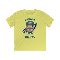 Carson Wentz Philadelphia Eagles White Jersey, Kids Gildan Softstyle Tee Shirt