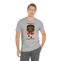 Marcus Rashford Manchester United, Soft Cotton Bella and Canvas Short Sleeve Tee shirt