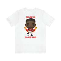 Marcus Rashford Manchester United, Soft Cotton Bella and Canvas Short Sleeve Tee shirt