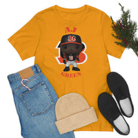A.J Green Cincinnati Bengals, Soft Cotton Bella and Canvas Short Sleeve Tee shirt