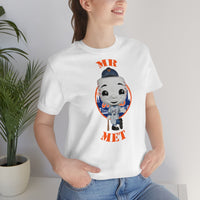 Mr Met New York Mets, Soft Cotton Bella and Canvas Short Sleeve Tee shirt