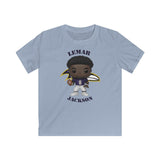 Lemar Jackson Baltimore Ravens, Kids Gildan Softstyle Tee Shirt