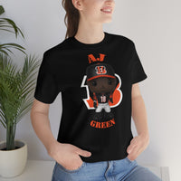 A.J Green Cincinnati Bengals, Soft Cotton Bella and Canvas Short Sleeve Tee shirt