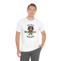 Russell Wilson Seattle Seahawks (Green), Soft Cotton Bella and Canvas Short Sleeve Tee shirt