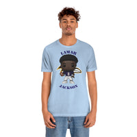 Lemar Jackson Baltimore Ravens, Soft Cotton Bella and Canvas Short Sleeve Tee shirt