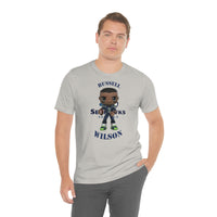 Russell Wilson Seattle Seahawks (Large), Soft Cotton Bella and Canvas Short Sleeve Tee shirt