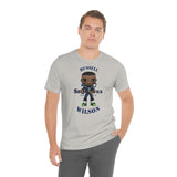 Russell Wilson Seattle Seahawks (Large), Soft Cotton Bella and Canvas Short Sleeve Tee shirt