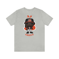 A.J Green Cincinnati Bengals, Soft Cotton Bella and Canvas Short Sleeve Tee shirt