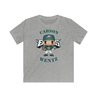 Carson Wentz Philadelphia Eagles Green Jersey, Kids Gildan Softstyle Tee Shirt