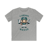 Carson Wentz Philadelphia Eagles Green Jersey, Kids Gildan Softstyle Tee Shirt
