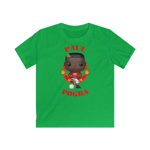 Paul Pogba Manchester United, Kids Gildan Softstyle Tee Shirt