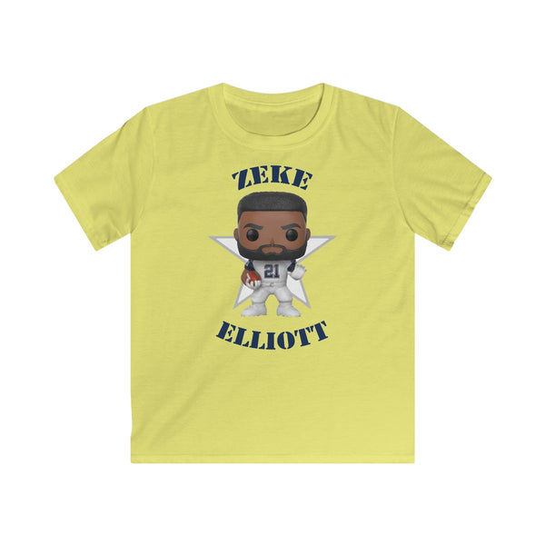 Zeke Elliott Dallas Cowboys (Throwback), Kids Gildan Softstyle Tee Shirt