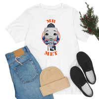 Mr Met New York Mets, Soft Cotton Bella and Canvas Short Sleeve Tee shirt