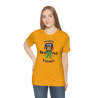 Russell Wilson Seattle Seahawks (Green), Soft Cotton Bella and Canvas Short Sleeve Tee shirt