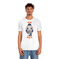 Mr Met New York Mets, Soft Cotton Bella and Canvas Short Sleeve Tee shirt