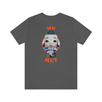 Mr Met New York Mets, Soft Cotton Bella and Canvas Short Sleeve Tee shirt