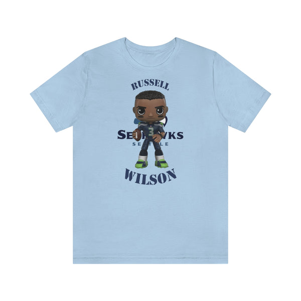 Russell Wilson Seattle Seahawks (Large), Soft Cotton Bella and Canvas Short Sleeve Tee shirt