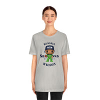 Russell Wilson Seattle Seahawks (Green), Soft Cotton Bella and Canvas Short Sleeve Tee shirt